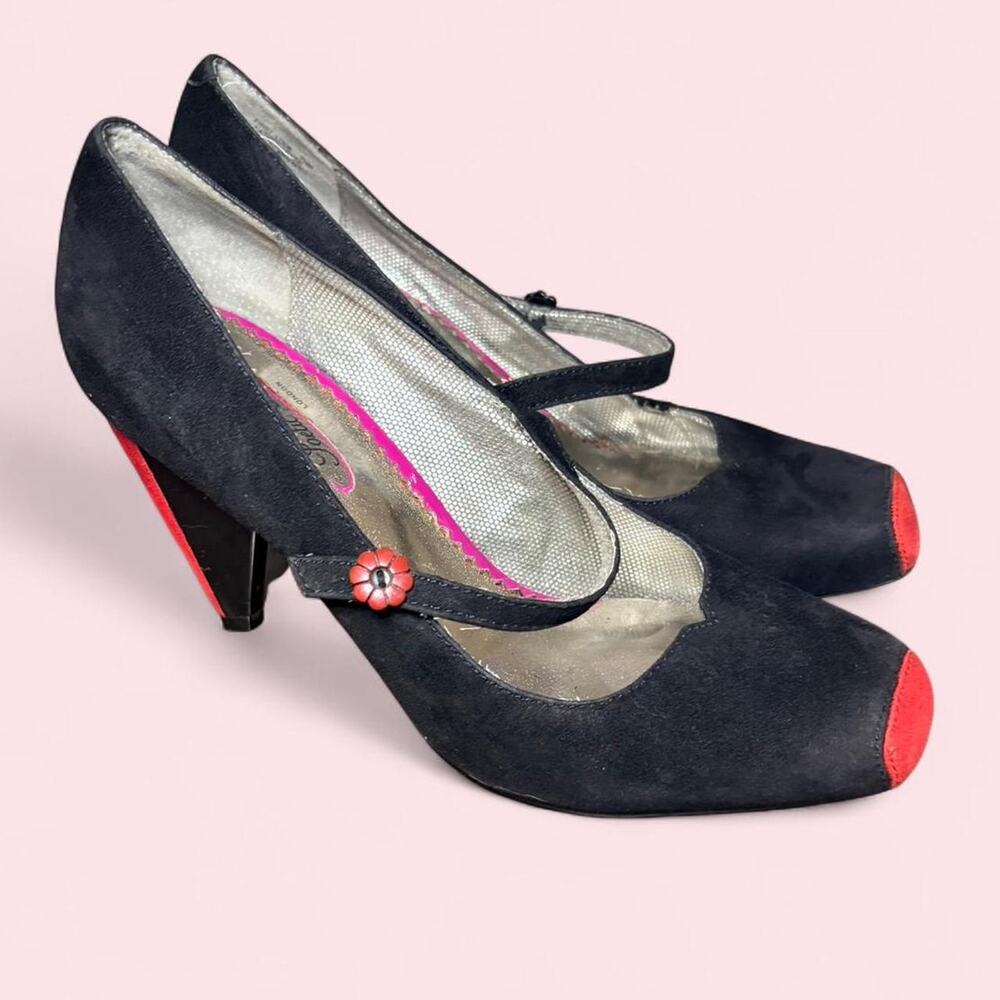 Poetic License Size 7.5 Mary Janes Black and Red Whimsy goth black gorgeous mary
